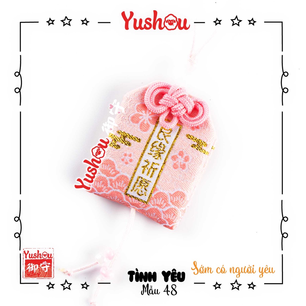 Túi Phước Yushou Tình Yêu Mẫu 48 - Lương Duyên - Kiểu Omamori Nhật, Có sẵn, Quà tặng ý nghĩa.