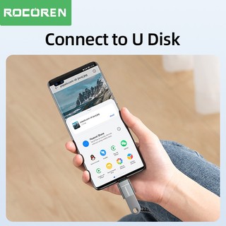 Rocoren OTG Adapter USB Type C Nam Sang USB A 3.0 3.2 Nữ Chuyển Đổi Cho MacBook Samsung Android TypeC USBC Đầu Nối OTG