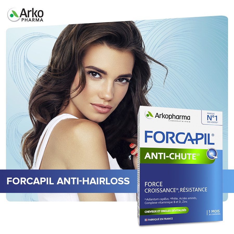 Ảnh Combo 2 hộp Viên uống giúp giảm rụng, kích thích mọc tóc Arkopharma Forcapil Anti-chute 30 viên/hộp 4