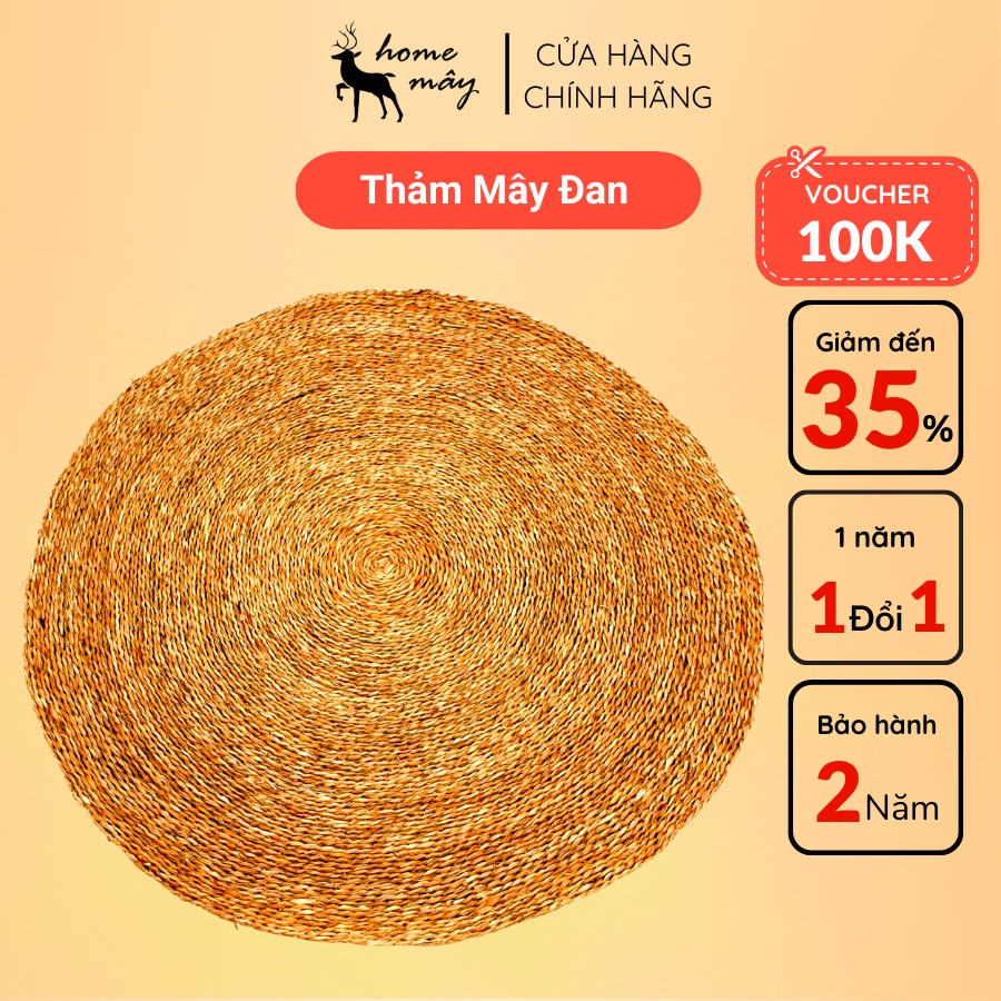 Thảm cói trải sàn hình tròn siêu dày, chuẩn kích thước - Sản phẩm từ HOME MÂY