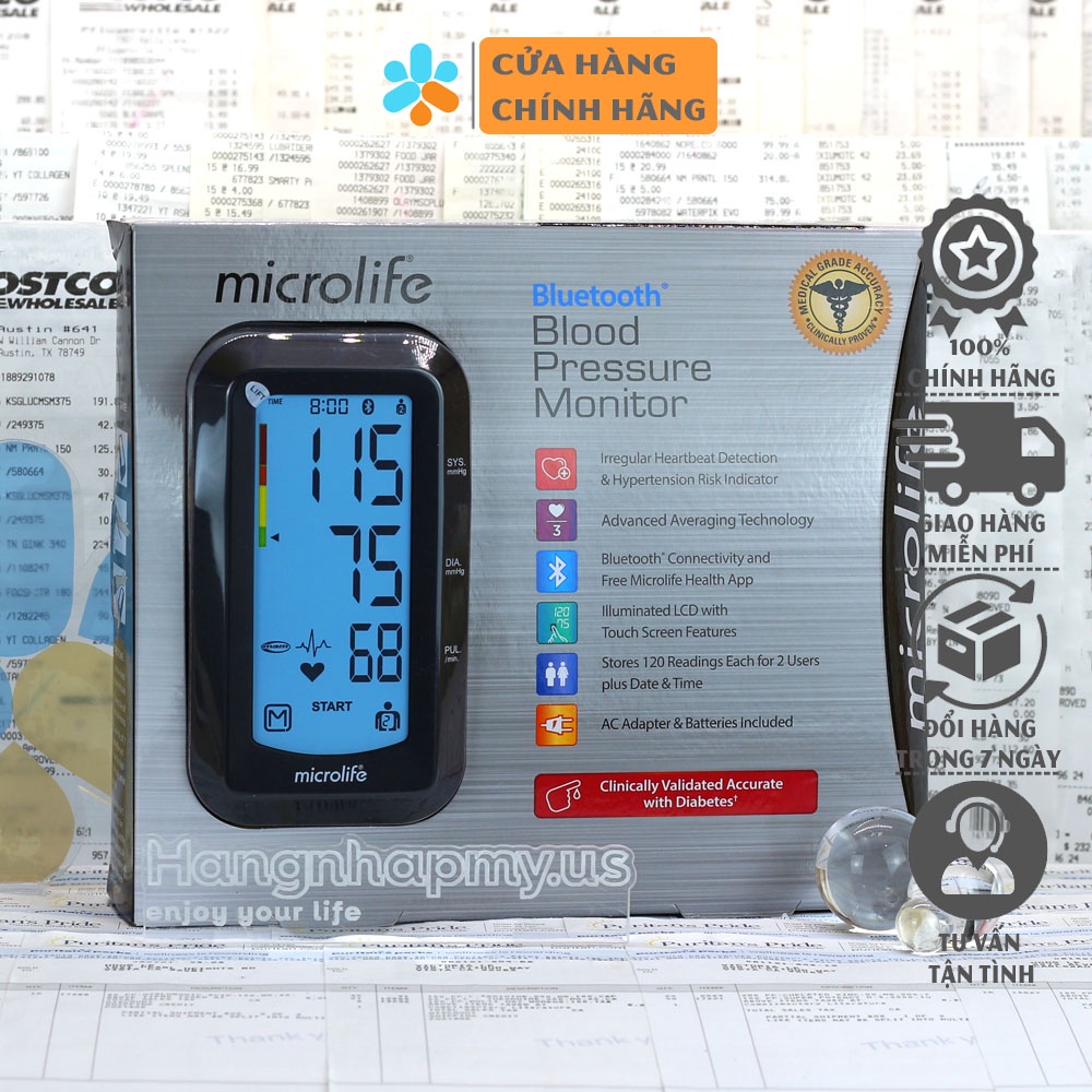 Bộ máy đo huyết áp bắp tay cao cấp Microlife Bluetooth Blood Pressure