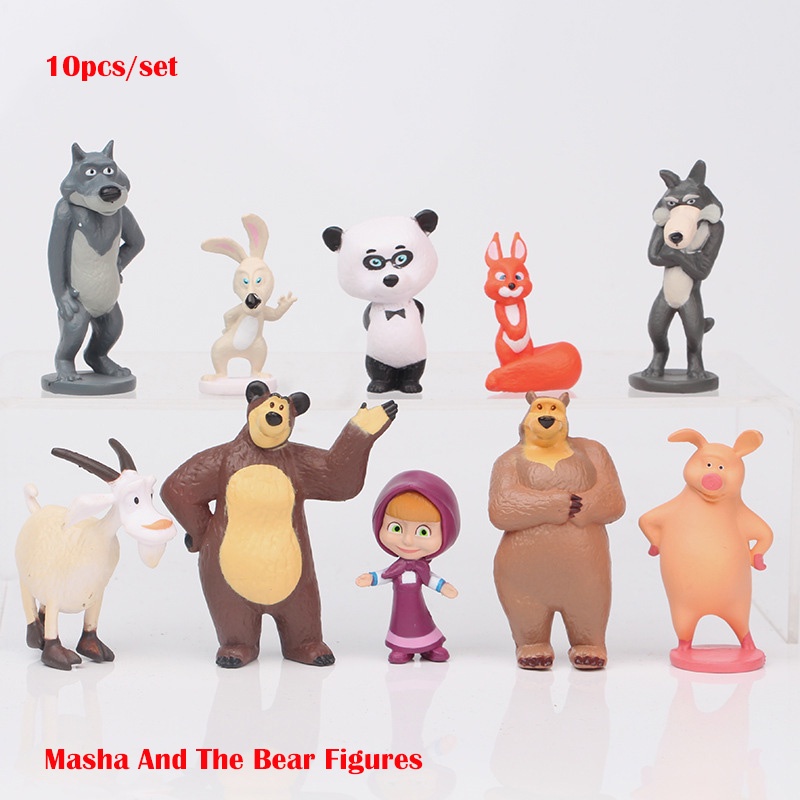 Bộ búp bê Masha và gấu dễ thương và bền bỉ hoàn hảo cho đồ chơi và đồ chơi bánh