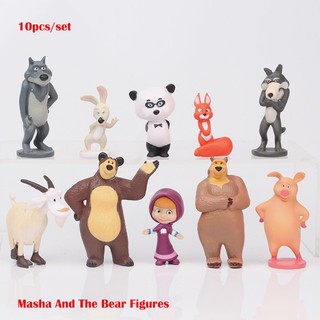 Và mê hoặc Masha The Bear Bộ nhân vật đồ chơi hoàn hảo cho bánh Toppers và bộ đồ chơi
