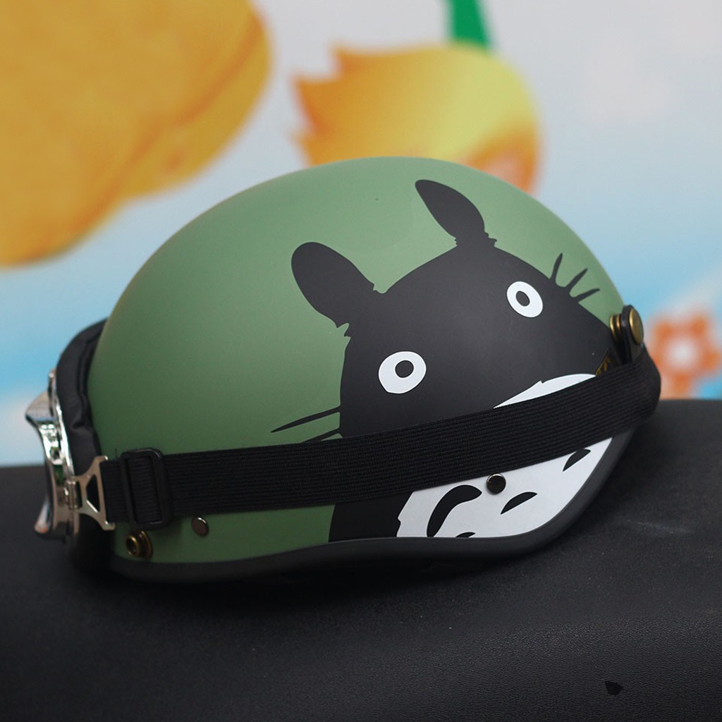Ảnh Mũ bảo hiểm xe máy Hpro Helmet thời trang, họa tiết Mèo Totoro cute, kiểu dáng nửa đầu 1/2 Freesize (55-59cm) 3