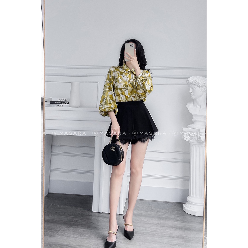 ÁO SƠ MI LỤA KIM CƯƠNG XANH NGỌC