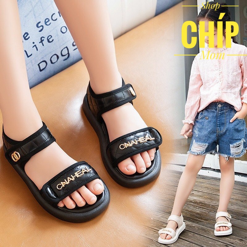 sandal bé gái dép quai hậu cho bé gái siêu nhẹ da PU mềm cho bé đi học đi chơi cho bé từ 1 tuổi QCCC full hộp 2249