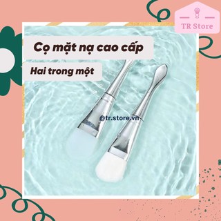 Cọ mặt nạ cao cấp bạc hai trong một đầu silicon và lông nilon