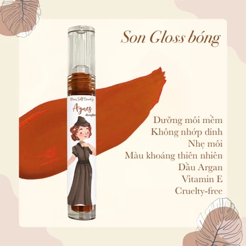 [THUẦN CHAY] Son tint nhũ bóng cấp ẩm Deargloss - Đỏ đất có nhũ (Agnes) - Dear Self Beauty