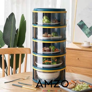 AMZO_{TOP SP BÁN CHẠY}_Lồng Bàn Giữ Nhiệt Đa năng 5 Tầng, Giữ Nhiệt Chống Bụi Đa Năng Tiện Dụng