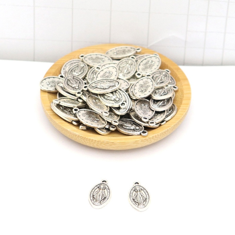 Cinna 10 Chiếc Đức Mẹ Maria Huy Chương Mặt Dây Chuyền Hình Bầu Dục Công Giáo - Trang Sức Vòng Tay và Vòng Cổ Maki