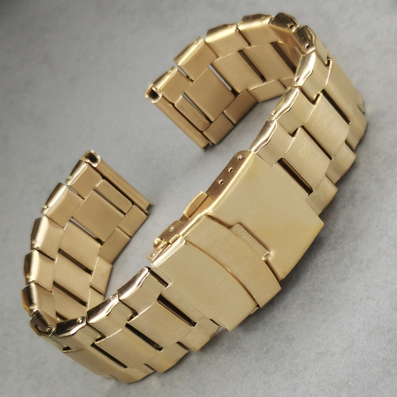 Dây đeo đồng hồ bằng thép không gỉ bán rắn 20mm 22mm Dây đeo đồng hồ cho SEIKO DIver Lặn Skx007 Vòng tay nam nữ Bạc Flat End Dây đeo đồng hồ đeo tay Dây đeo cổ tay Vàng đen Bạc