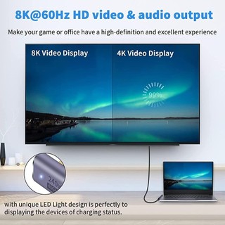 Bộ chuyển đổi OIWLSAX321 Type C 8K 60HZ Laptop Điện thoại di động Bộ chuyển đổi USB C