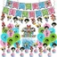 YB2 Powerpuff Girls Theme trẻ em trang trí tiệc sinh nhật biểu ngữ bánh topper bóng bộ đồ dùng