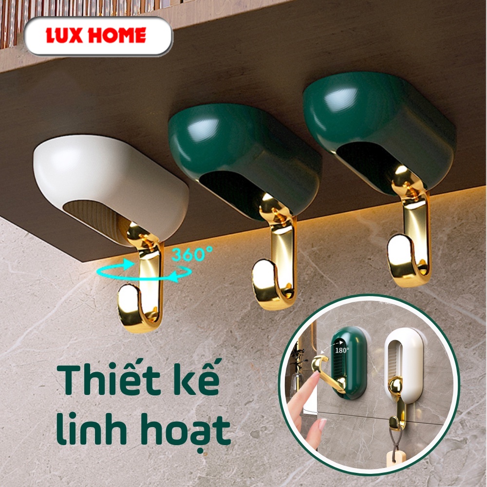 Móc dán tường chịu lực xoay 360 độ không gỉ loại cực tốt, móc dán nhà tắm chịu lực 5kg
