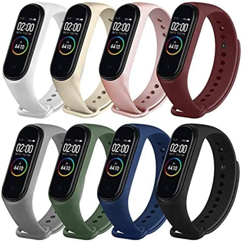 Dây Đeo Cho Xiaomi Mi Band 7 6 5 Dây Đeo Tay Silicon Vòng Tay Thay Thế Cho Xiaomi Band7 Band6 Band5 Cổ Tay Màu Mềm Dây Đeo