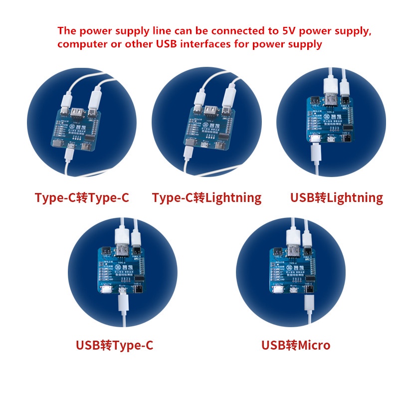 Bảng phát hiện dòng dữ liệu thông minh ZHIKAI cho điện thoại di động Máy kiểm tra cáp USB Công cụ bảng kiểm tra chuyển mạch bật tắt ngắn mạch
