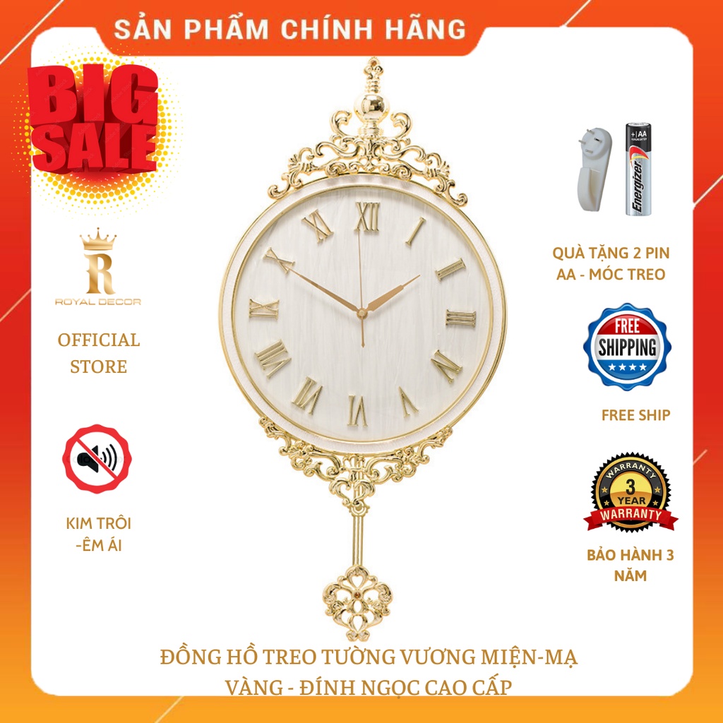 Đồng hồ treo tường Trang Trí Bắc Âu sang trọng ROYAL DECOR, Mẫu ...