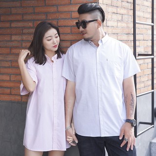 Áo Sơ Mi Cotton Tay Ngắn Màu Sắc Đơn Giản Thanh Lịch Có Size Lớn 80-175KG Cho Nam Giới