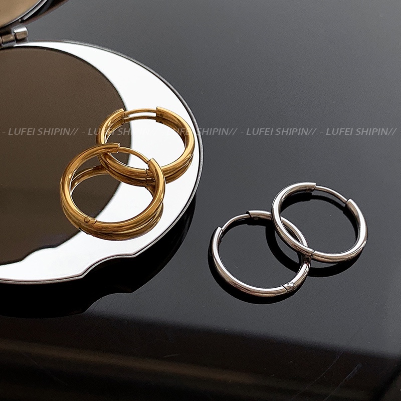 Đơn giản và thời trang - Bông tai vòng tròn mạ vàng retro mới năm 2025 cho phụ nữ