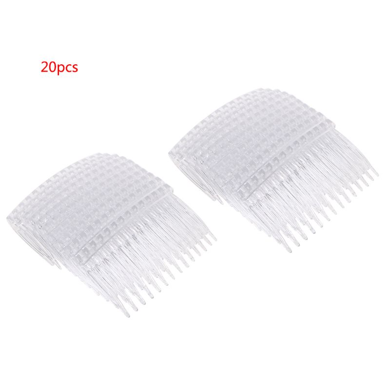 Fl 20 Chiếc Kẹp Tóc Nhựa Bên Lược Pin Barrettes 70X40mm Dành Cho Nữ Nhựa Trong Suốt Bên Lược Pin Barrettes