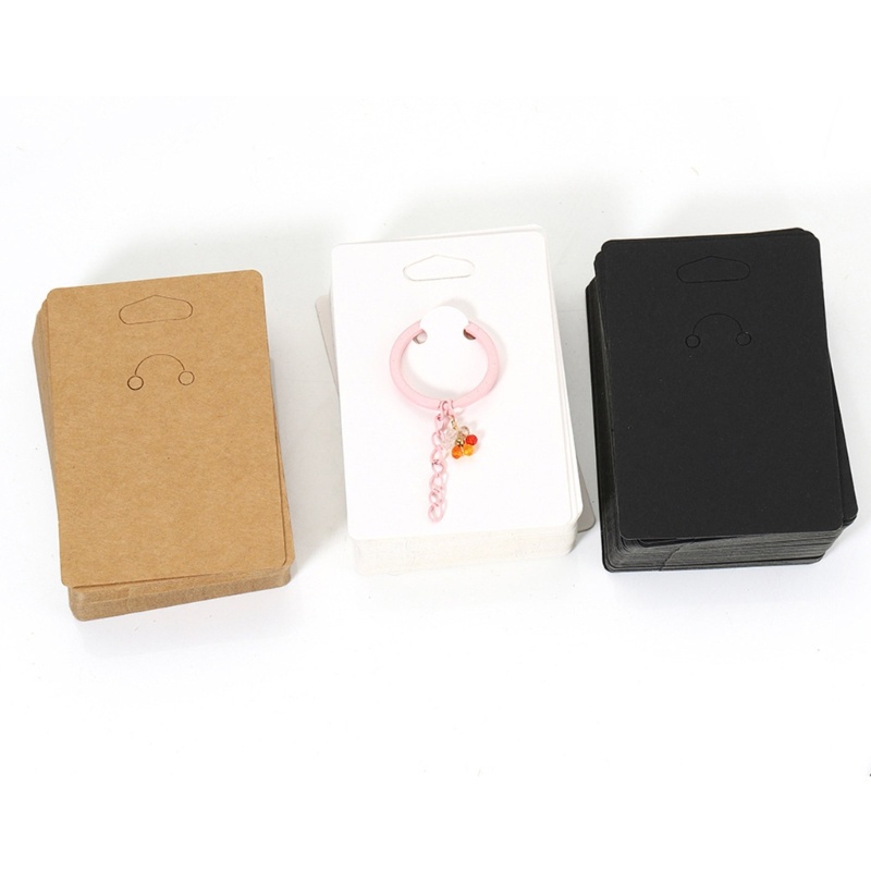 Set 50 Tấm Thẻ Trưng Bày Móc Khóa / Thẻ Trang Sức Bằng Giấy Nâu