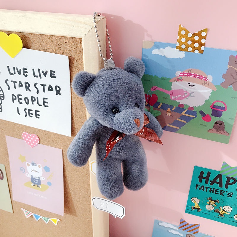 Móc Khóa Hình Gấu Teddy Nhồi Bông Dễ Thương