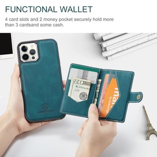 Ốp Điện Thoại Da Kèm Ngăn Đựng Thẻ Khóa Nam Châm Tháo Rời Được Cho iPhone 12 Pro Max 13 Mini 11 XR XS Max 7 8 Plus SE