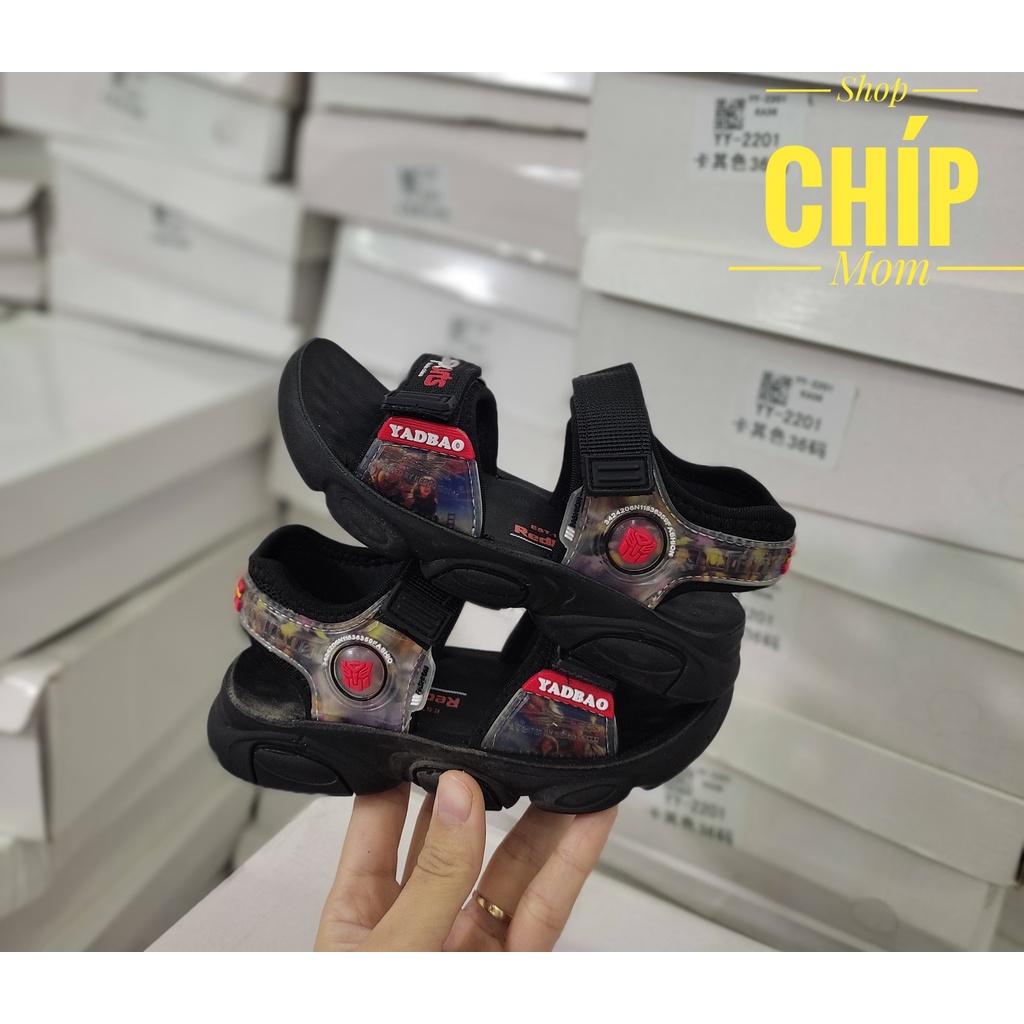 sandal bé trai dép quai hậu cho bé đi học khâu đế siêu nhẹ quai vải êm chân đế chống trược QCCC full hộp SLA99