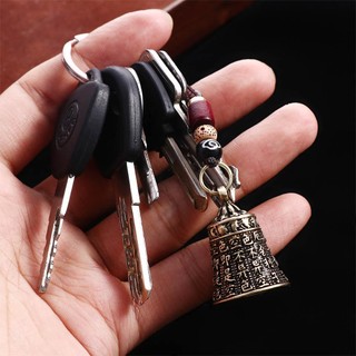 DAMAO Móc Chìa Khóa Ô Tô Porsperity Thành Công Handmade Phụ Kiện Nội Thất Đồng Chuông Phật Giáo Tây Tạng Kinh Thánh Kinh Sutra Dây May Mắn Keyfob