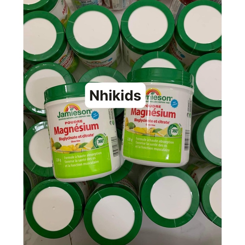 Bột Magie Jamieson Bisglycinate et citrate Magnesium 228mg Jamieson
