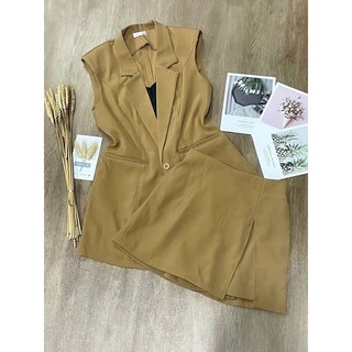S001 Set sát nách cổ vest thiết kế sang chảnh kèm áo dây bra (ảnh shop tự chụp 100%)