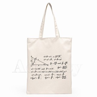 Công thức toán học Công thức phương trình Nam Túi Tote Unisex Túi vải Túi mua sắm In hình Túi đeo vai thông thường có thể gập lại 8V30