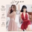 HT56 Váy ngủ sexy cổ yếm hở lưng quyến rũ, đầm ngủ ren mềm mại dáng xoè tôn dáng gợi cảm HT56