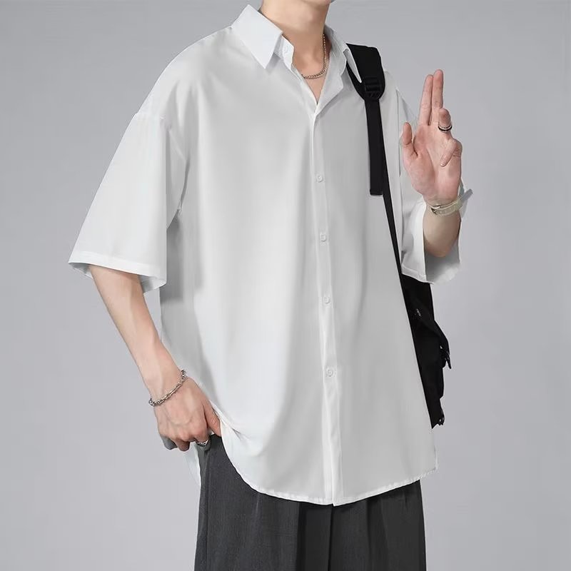 Áo Sơ Mi Mỏng Tay Ngắn Màu Sắc Đơn Giản Có Size Lớn M-8XL Dành Cho Nam Giới | BigBuy360 - bigbuy360.vn