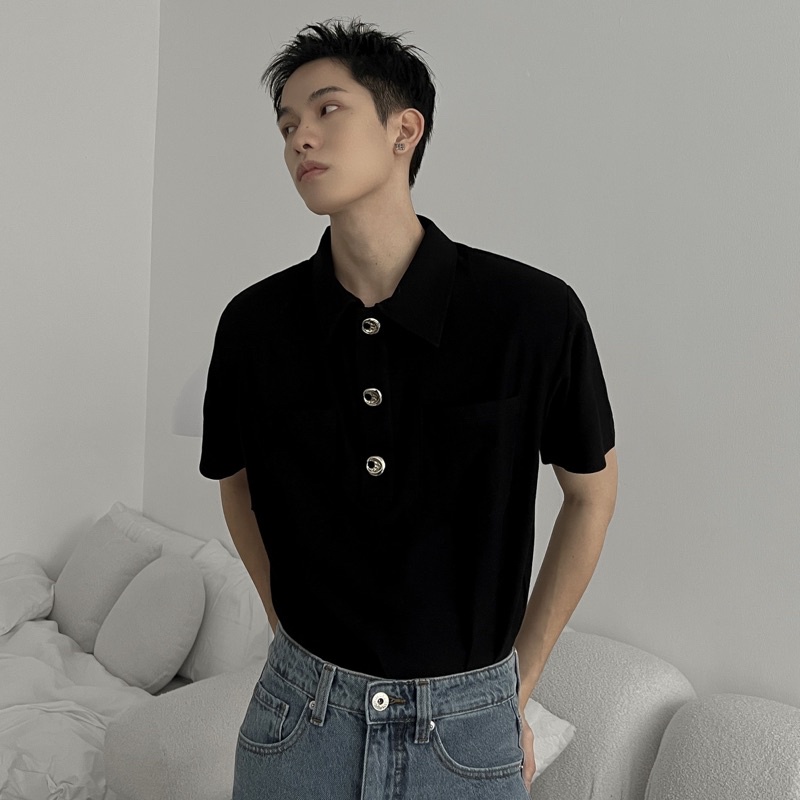 TWINKLE POLO V.2 - Áo polo nam nữ đính khuy đệm vai