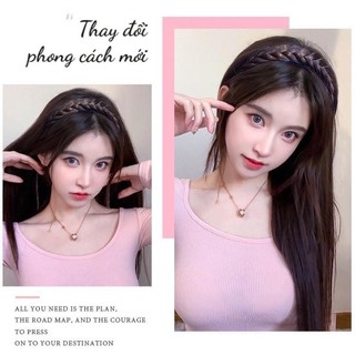 Bộ tóc giả nửa đầu nữ đẹp, có gắn bờm tóc giả - Tóc giả nửa đầu thẳng dài 60cm HaminStore