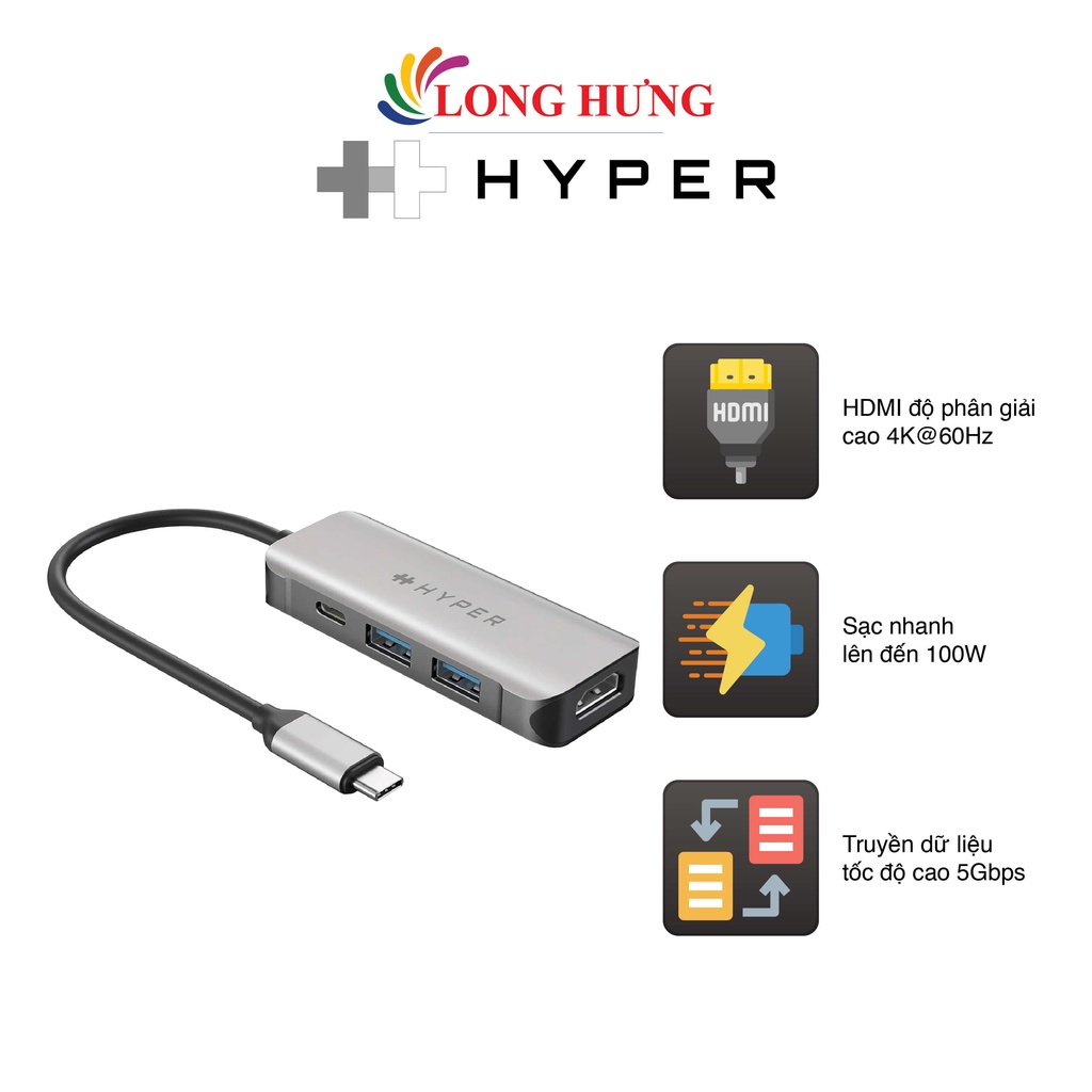 Cổng chuyển đổi HyperDrive 4-in-1 USB-C Hub HD41 - Hàng chính hãng ...