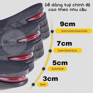 Cặp lót giày độn đế tăng chiều cao (Loại cao su đúc, có miếng lót nhung cao cấp)
