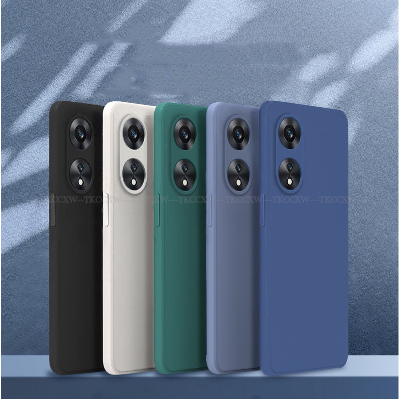Ốp Điện Thoại TPU Dẻo Vuông Màu Kẹo Ngọt Tươi Tắn Đơn Giản Cho OPPO A78 A97 A17 A17K A58 A58x A77S A96