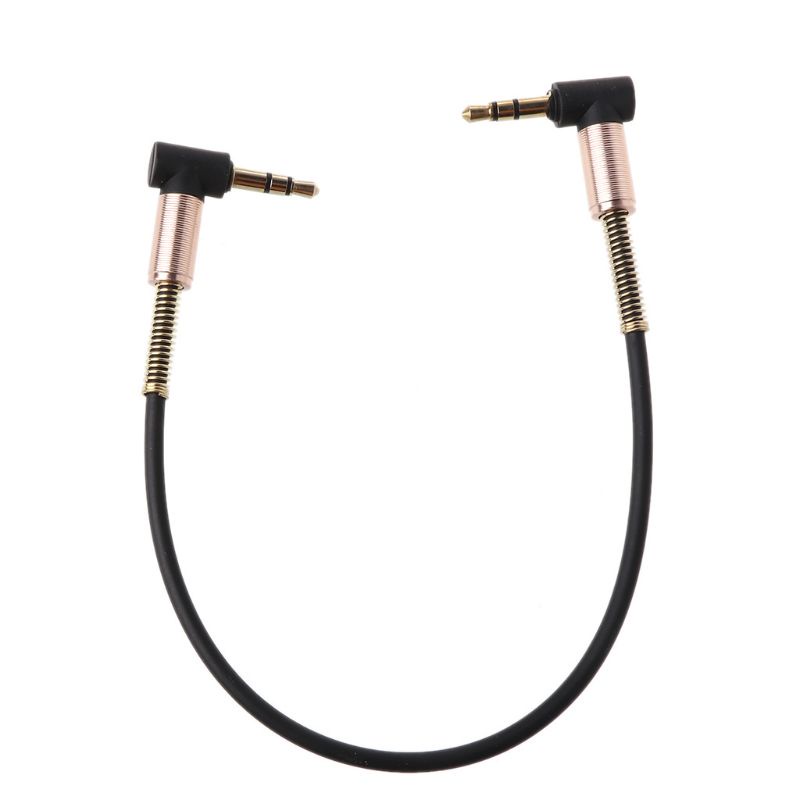 Redbaiaa1 3 5 mm đến 3 5mm Nam Jack Cáp 24cm Kép 90 Độ Uốn Xe Ô Tô Dây Aux