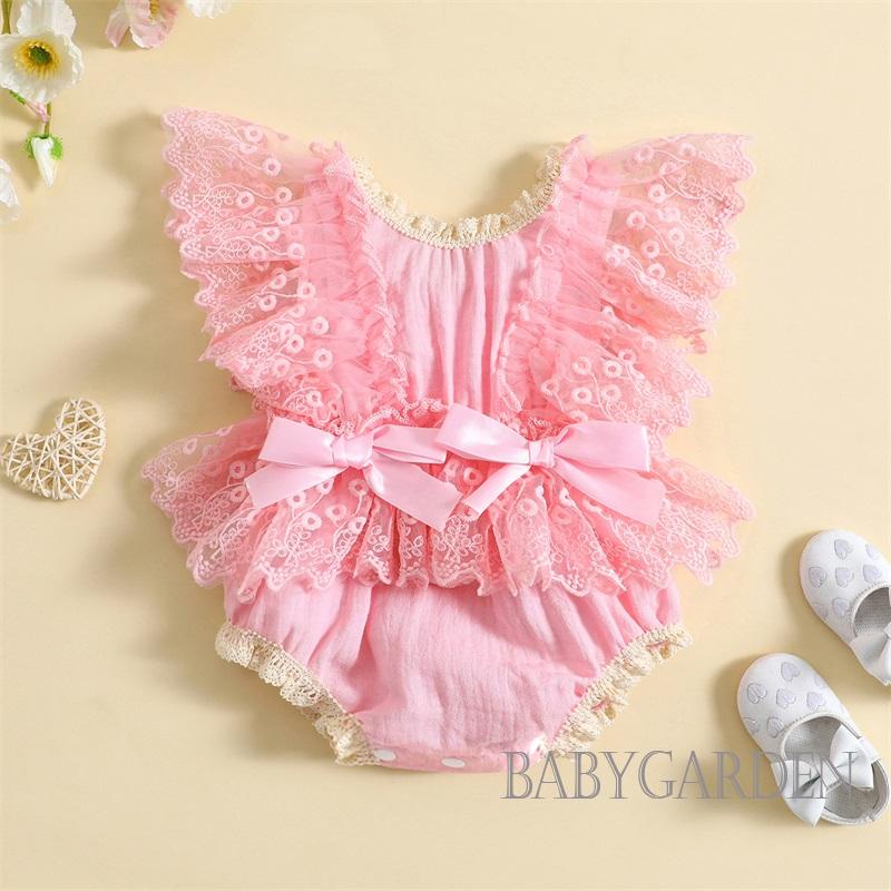 Áo Liền Quần Tay Xòe In Hoa Dành Cho Bé Gái 0-18 Tháng Tuổi