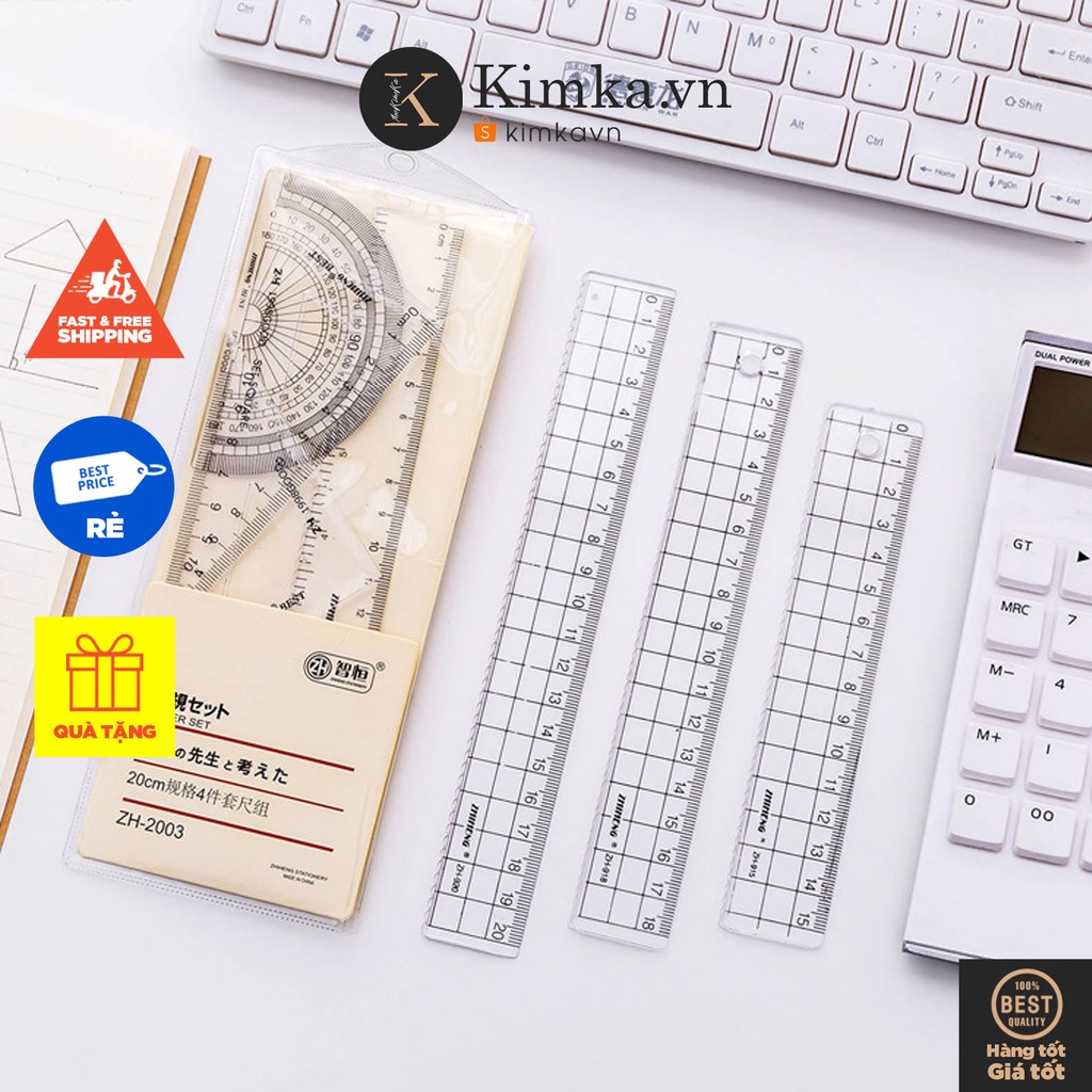 (0157) Bộ Thước Kẻ Compa EKe Đơn Giản | Shopee Việt Nam