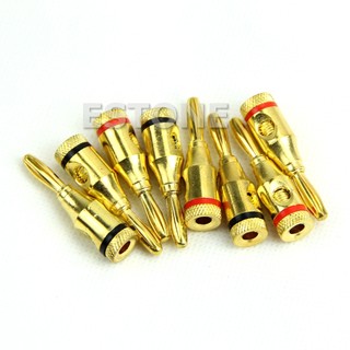 Set 4 Cặp 8 Cặp Phích Cắm Bắp Chuối 4mm Mạ Vàng Đồng Cho Loa Nhạc