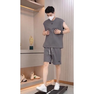 ( Hàng Mới ) Bộ Ba Lỗ Thể Thao Hè Nam Nữ Chữ Thập Nhỏ Cá Tính, Cotton Khô 100% Mềm Mịn Thoải Mái Thấm Hút Mồ Hôi