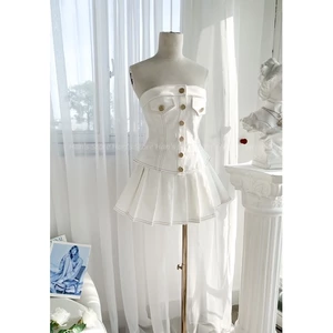 SET CORSET XẾP LI CHẤT JEANS TÔN DÁNG MÙA HÈ (ẢNH THẬT)