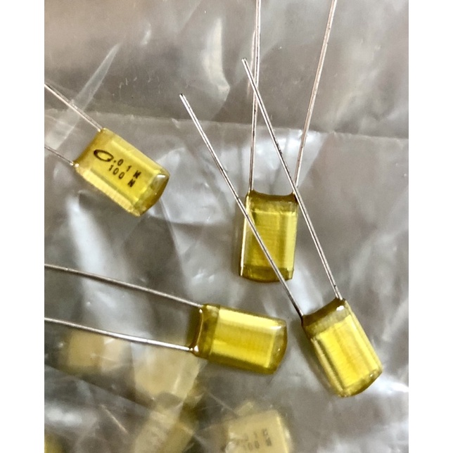 Lotto Da 15 Condensatori Film Poliestere Tecate 0.01uF 100V 10% - Fissi, Nuovi