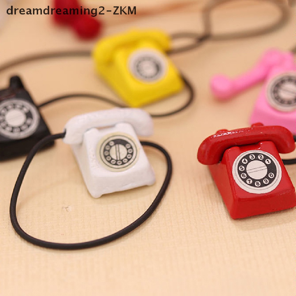 [Dreaming] Mô Hình Điện Thoại Bàn Mini Cổ Điển Trang Trí Nội Thất Nhà Búp Bê [zkm]