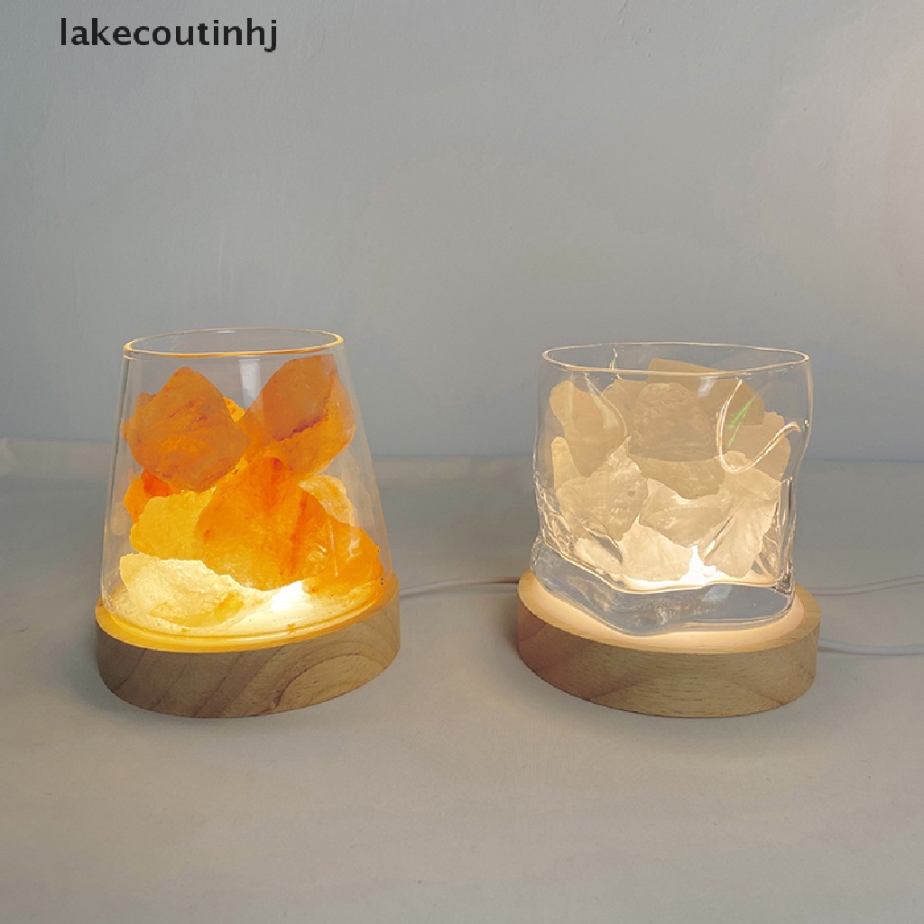 Lakecou Đèn ngủ LED tròn Đế trưng bày trang trí cho pha lê Trang trí kính tinh thể