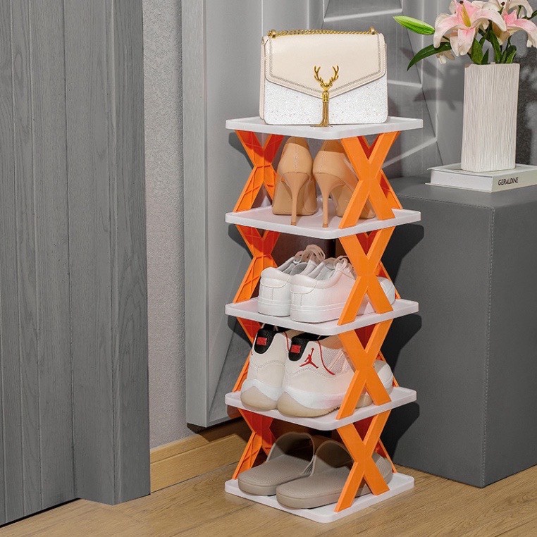 Kệ Để Giày Dép Đa Năng Dễ Tháo Lắp 6 Tầng Hot 2022, Kệ Trang Trí Decor Chữ X Hiện Đại Chất Liệu Nhựa PVC Cao Cấp