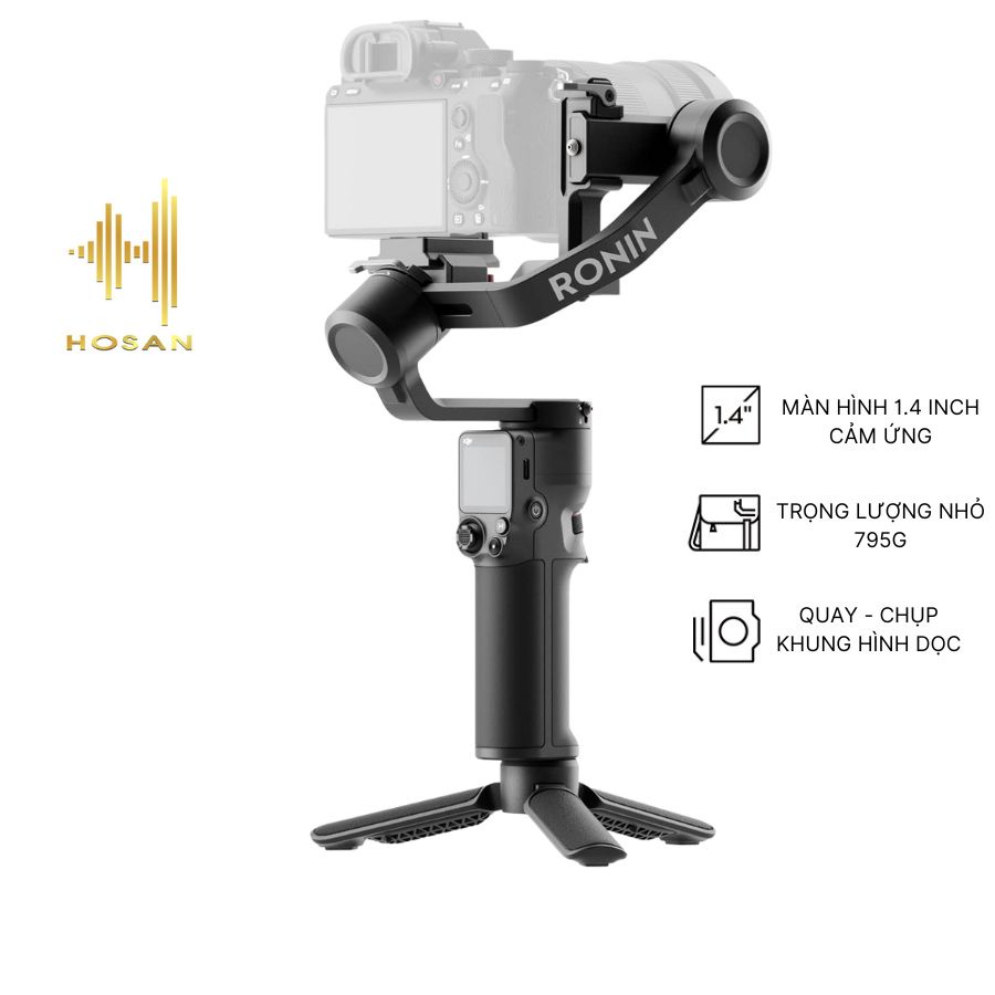 Tay cầm chống rung HOSAN RS 3 Mini / Ronin SC, gimbal 3 trục dành cho máy ảnh, pin 10h, khả năng chụp dọc ấn tượng